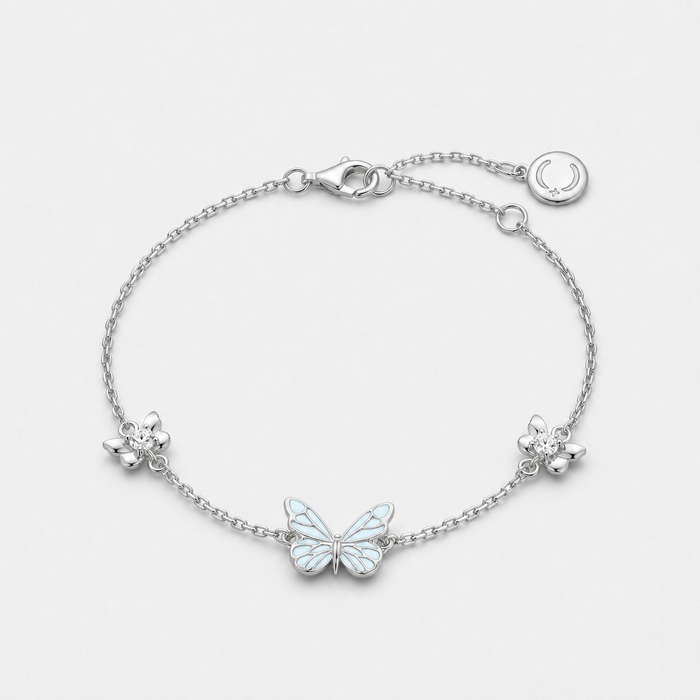 Butterfly Chain Bracelet with Glow-in-the-Dark Enamel