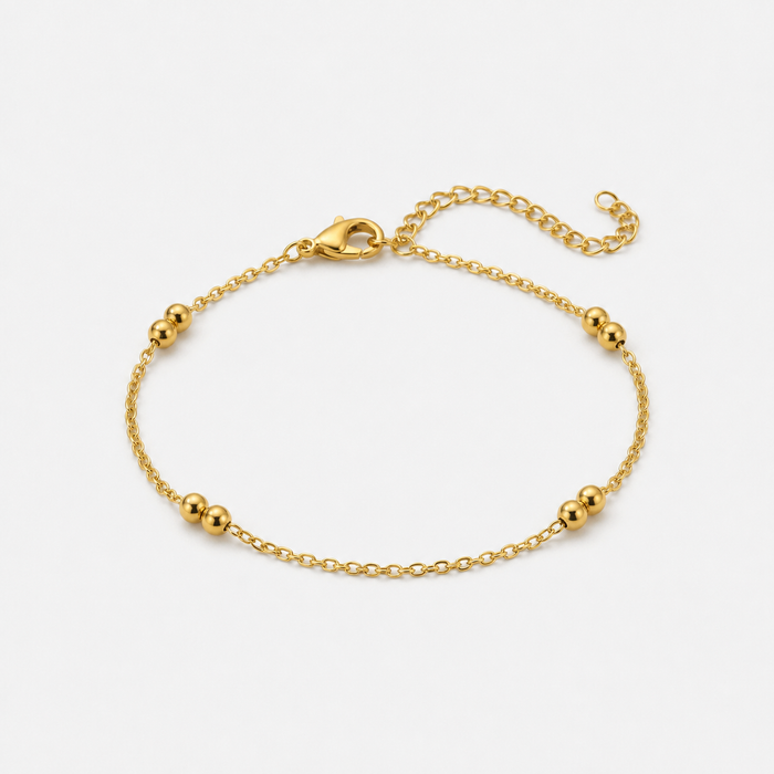 Gold-Plated Satellite Chain Bracelet with Adjustable Fit