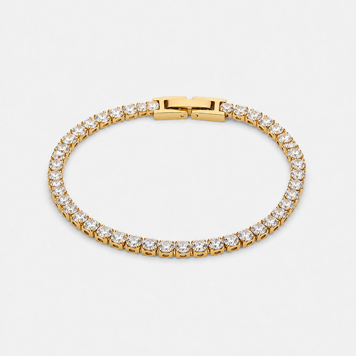 Tennis Bracelet with Cubic Zirconia Stones and Secure Clasp