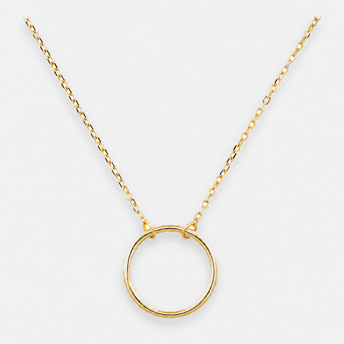 Women's Circle Pendant Necklace with Adjustable Chain