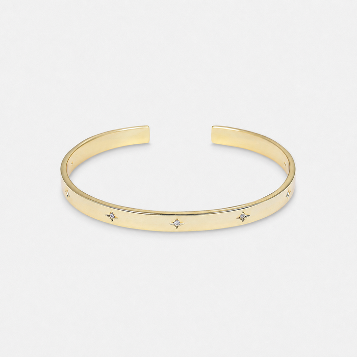 North Star Open Cuff Bangle Bracelet