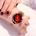 Women's starry sky watch with magnetic mesh band