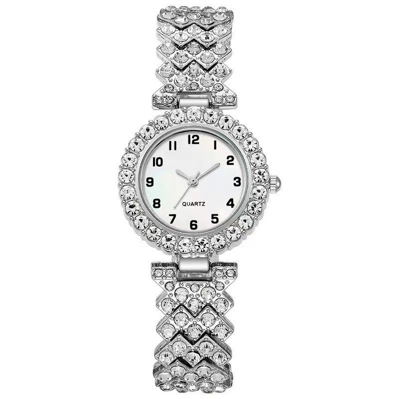 Women's rhinestone quartz bracelet watch