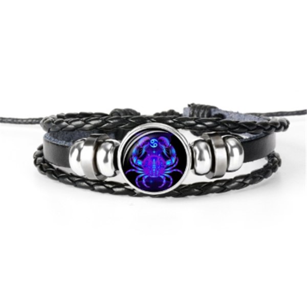 Glow in the dark zodiac sign braided bracelet