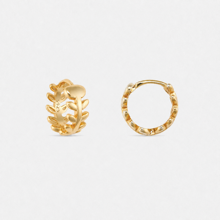 Tiny 14K Gold-Plated Huggie Hoop Earrings