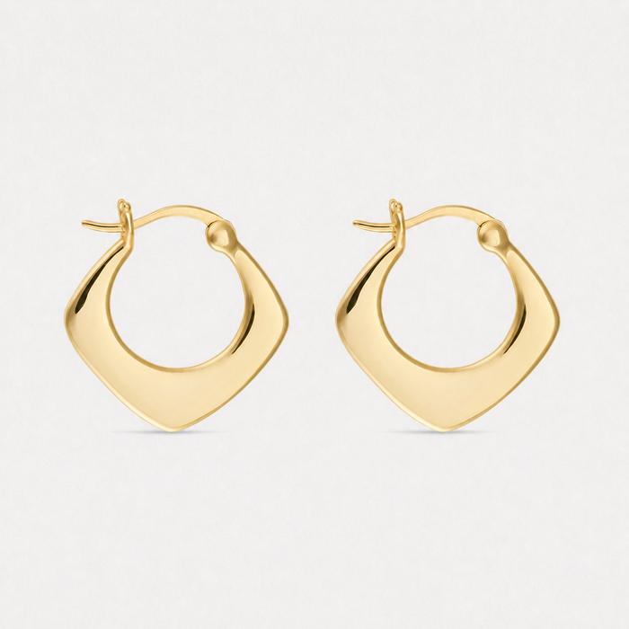 Women's Geometric Hoop Earrings with Angular Design
