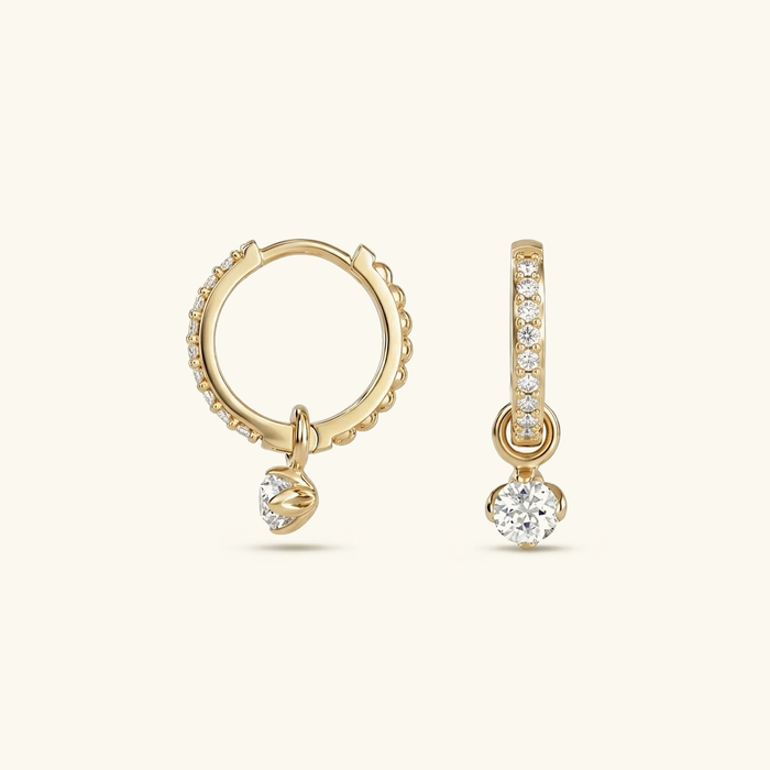Gold-Plated CZ Huggie Earrings for Women