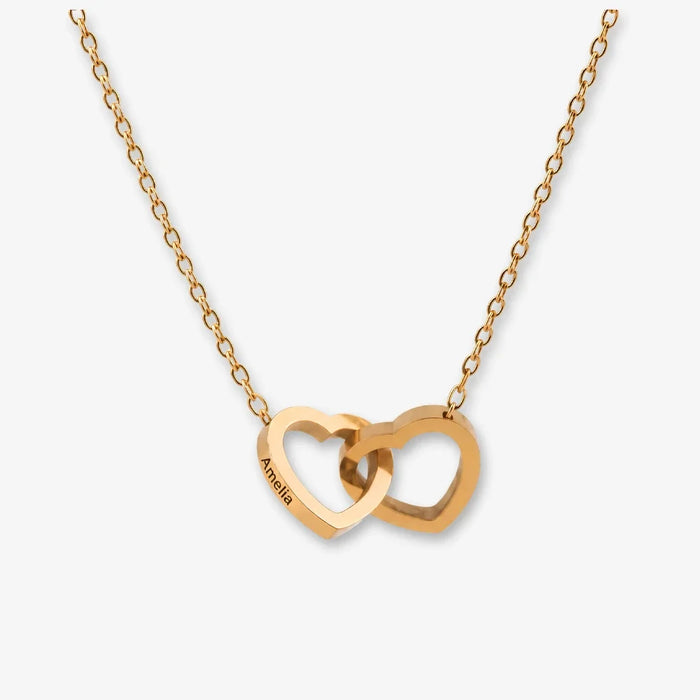 Women's Interlocking Hearts Pendant Necklace Gift