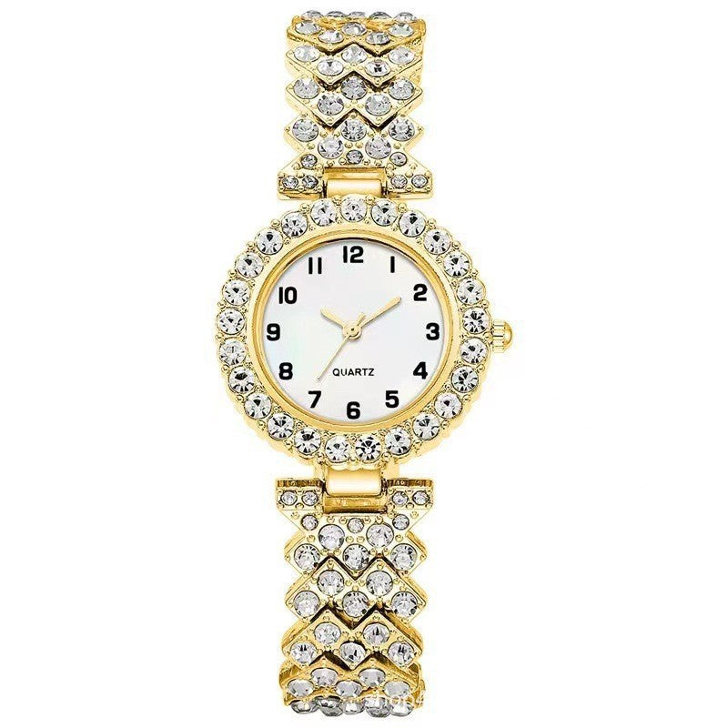 Women's rhinestone quartz bracelet watch