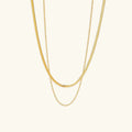 Gold-Plated Layered Chain Necklace for Women