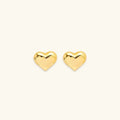 Gold-Plated Heart Stud Earrings for Women