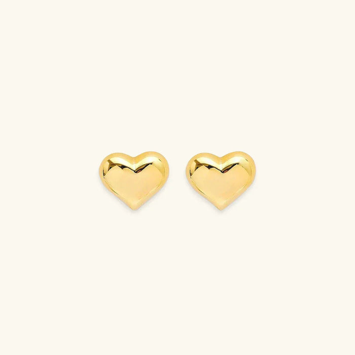 Gold-Plated Heart Stud Earrings for Women