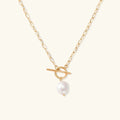 Gold-Plated Faux Pearl Pendant Necklace Women