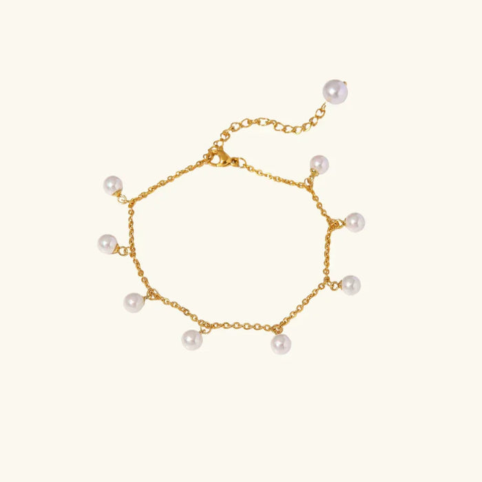 Gold-Plated Astrid Pearl Anklet