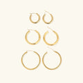 Gold-Plated Broad Hoop Earrings for Women