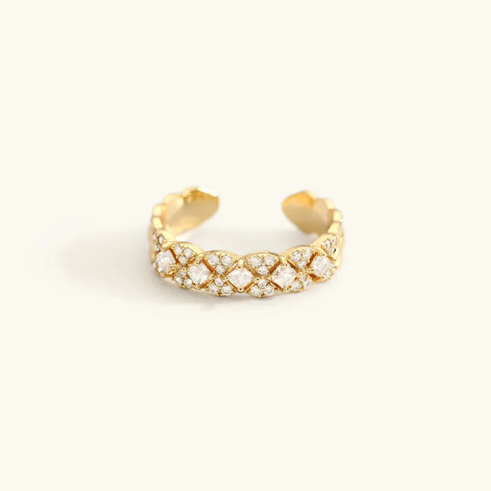 Gold-Plated CZ Open Patterned Ring