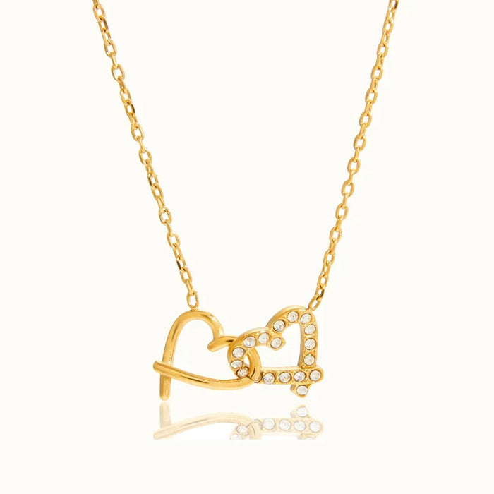 Gold-Tone Intertwined Hearts Pendant Necklace