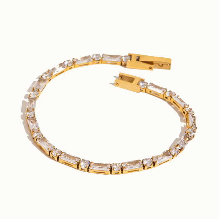 Baguette and Round Diamond Bracelet with Clasp