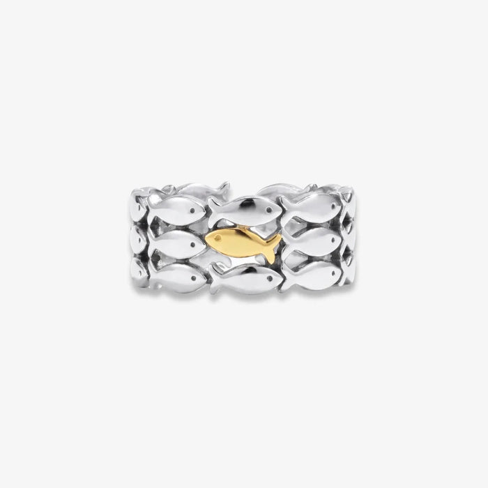 Sterling Silver Fish Ring Adjustable with Gift Box