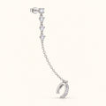 Gold-Plated Chain Cuff Earrings with Diamond Accents