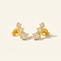 Gold-Plated Cubic Zirconia Stud Earrings for Women