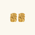 Gold-Plated Statement Earrings with Stainless Steel