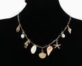 Gold-Plated Faux Pearl Charm Necklace for Women