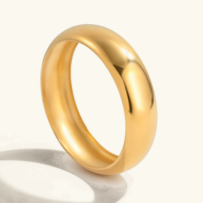 Smooth Gold-Tone Wide Bangle Bracelet