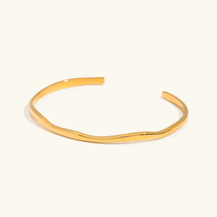 Twisted Gold-Tone Open Cuff Bangle Adjustable