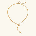 Gold Plated Cubic Zirconia Snake Pendant Necklace