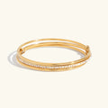 Gold Plated Cubic Zirconia Bangle Bracelet for Women