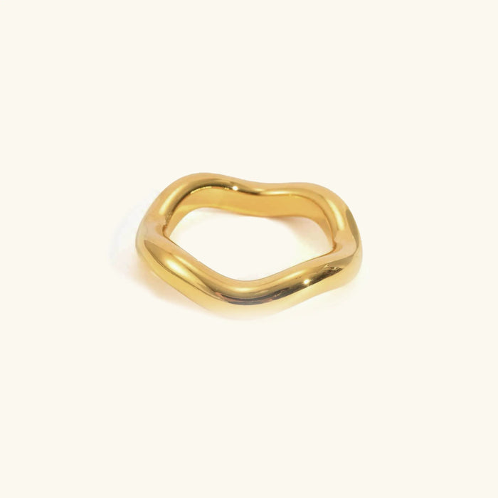 Women's Wave Ring Polished Finish Stacked or Solo