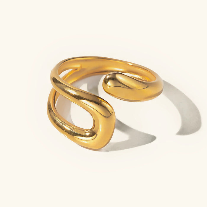 Open-Ended Statement Ring Adjustable Sculptural Design