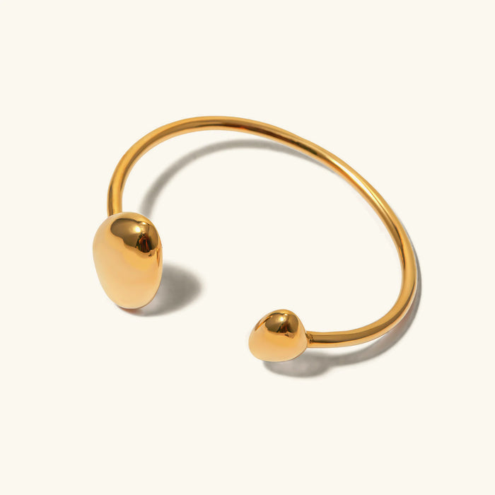 Open Cuff Bracelet with Ball Detail at Each End