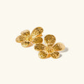 Gold-Plated Stainless Steel Flower Earrings