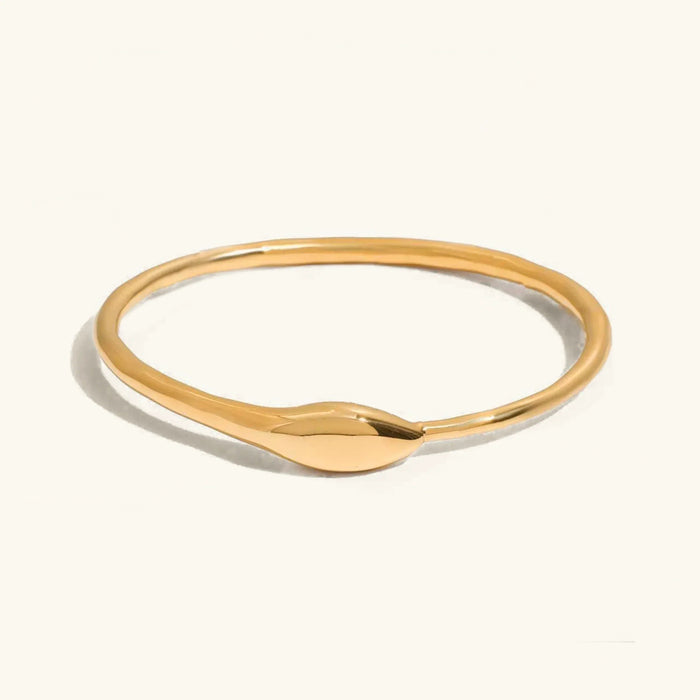 Women's Gold Bangle with Teardrop Detail