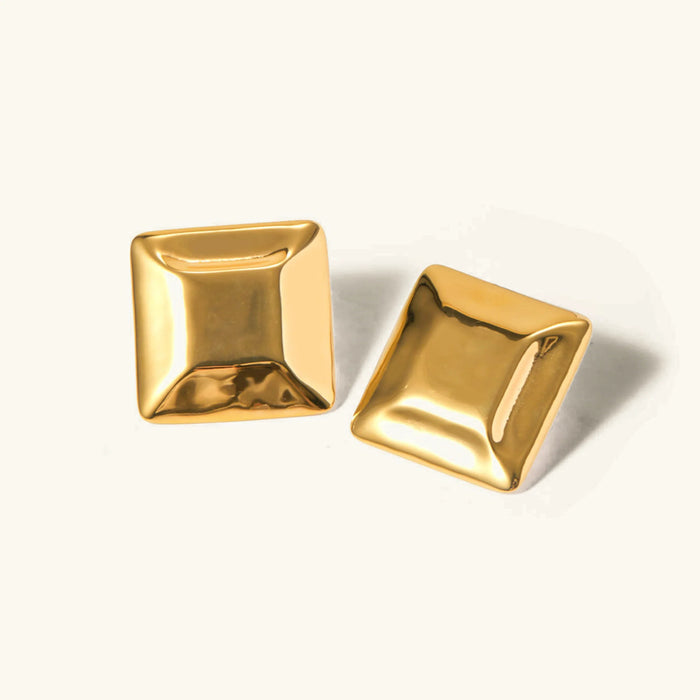 Women's Chunky Pillow Stud Earrings Statement Style
