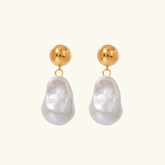 Women's Pearl Drop Earrings with Gold Stud Top
