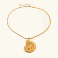Gold-Plated Nautilus Shell Pendant Necklace for Women