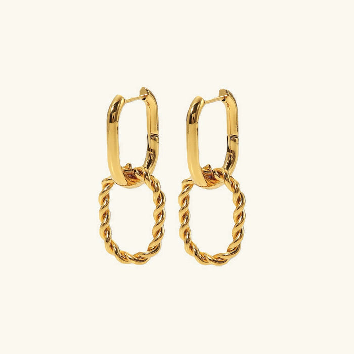 Twisted Hoop Earrings with Hinged Clasp