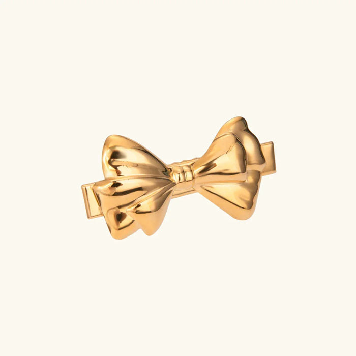 Gold Bow Hair Clip Sculptural Design for Everyday
