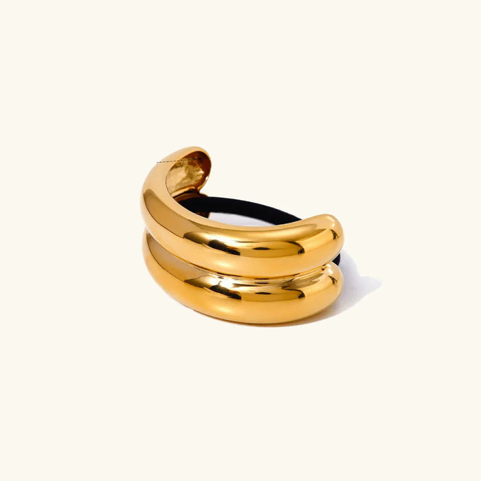 Double Arch Metal Hair Cuff for Ponytails