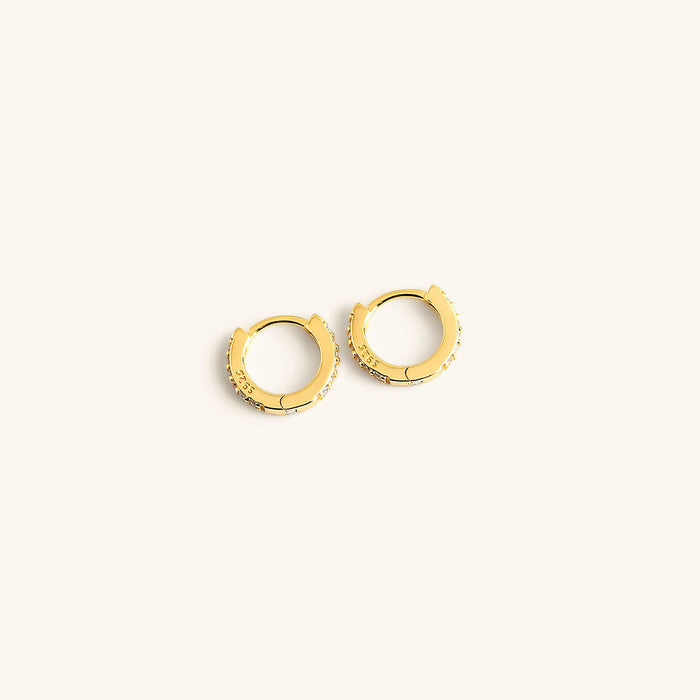 Huggie Hoop Earrings with Diamond Simulants