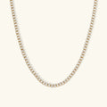 Gold-Plated Diamond Tennis Necklace For Women