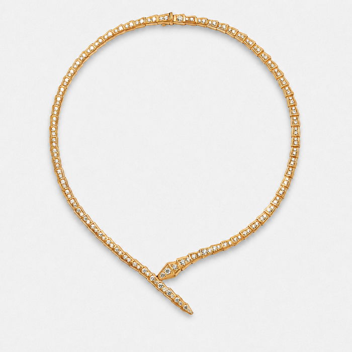 Crystal Serpent Choker Necklace with Scale Links