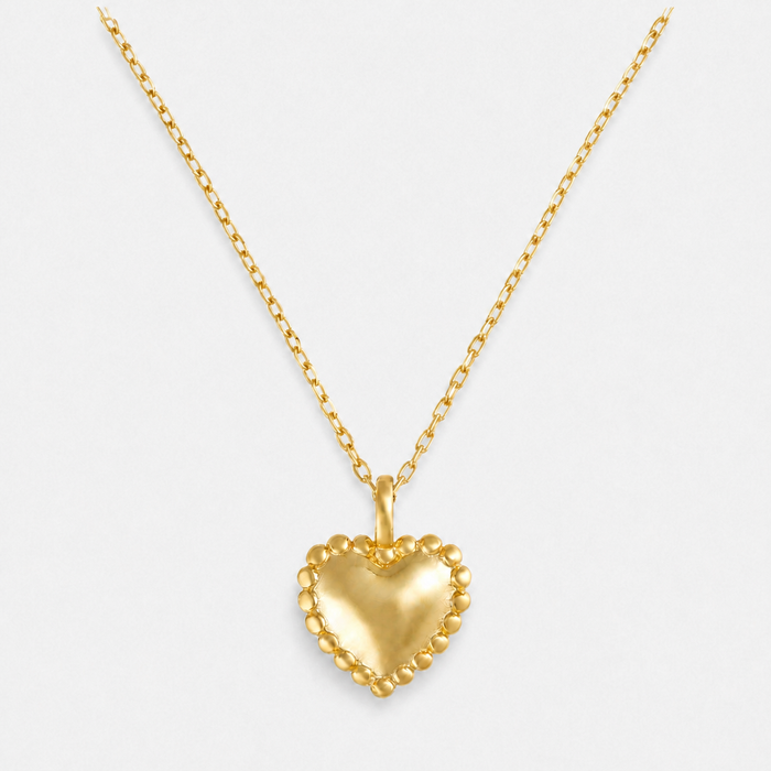 Women's Gold-Plated Heart Pendant Necklace Dainty