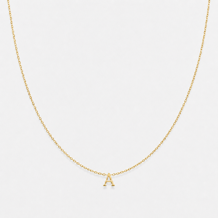 Initial Letter Pendant Necklace with Extender Chain