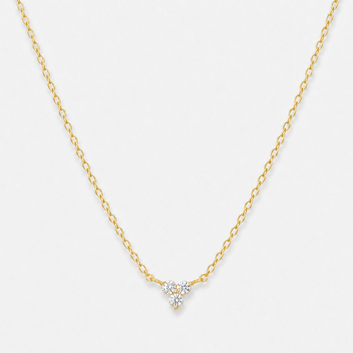 Gold Vermeil Lotus Pendant Necklace with Stones