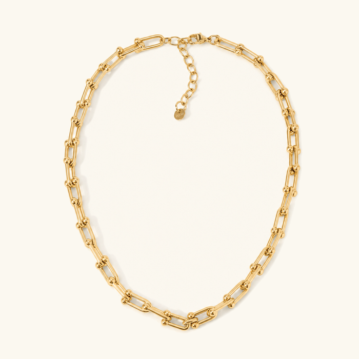 Chain Link Gold Necklace Adjustable Extender