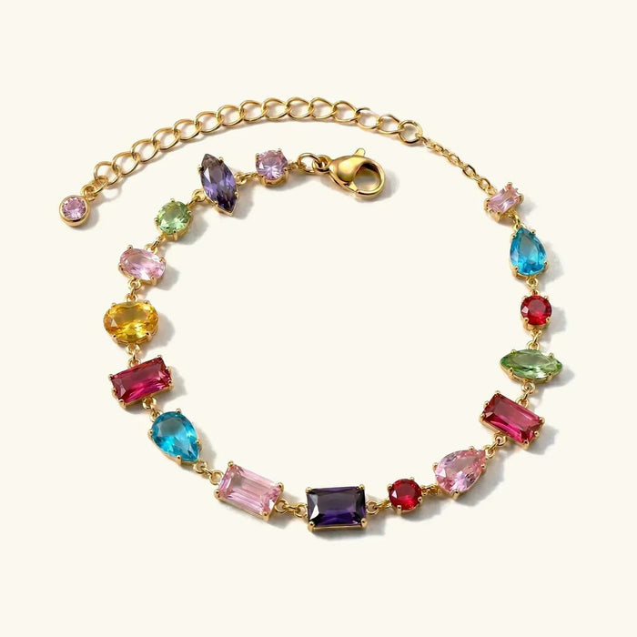 Women's Multicolour Gemstone Bracelet with Lobster Clasp